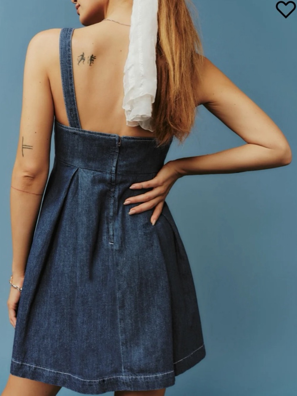 Reformation Cecil Denim Square-Neck Mini Dress - Picture 3 of 7